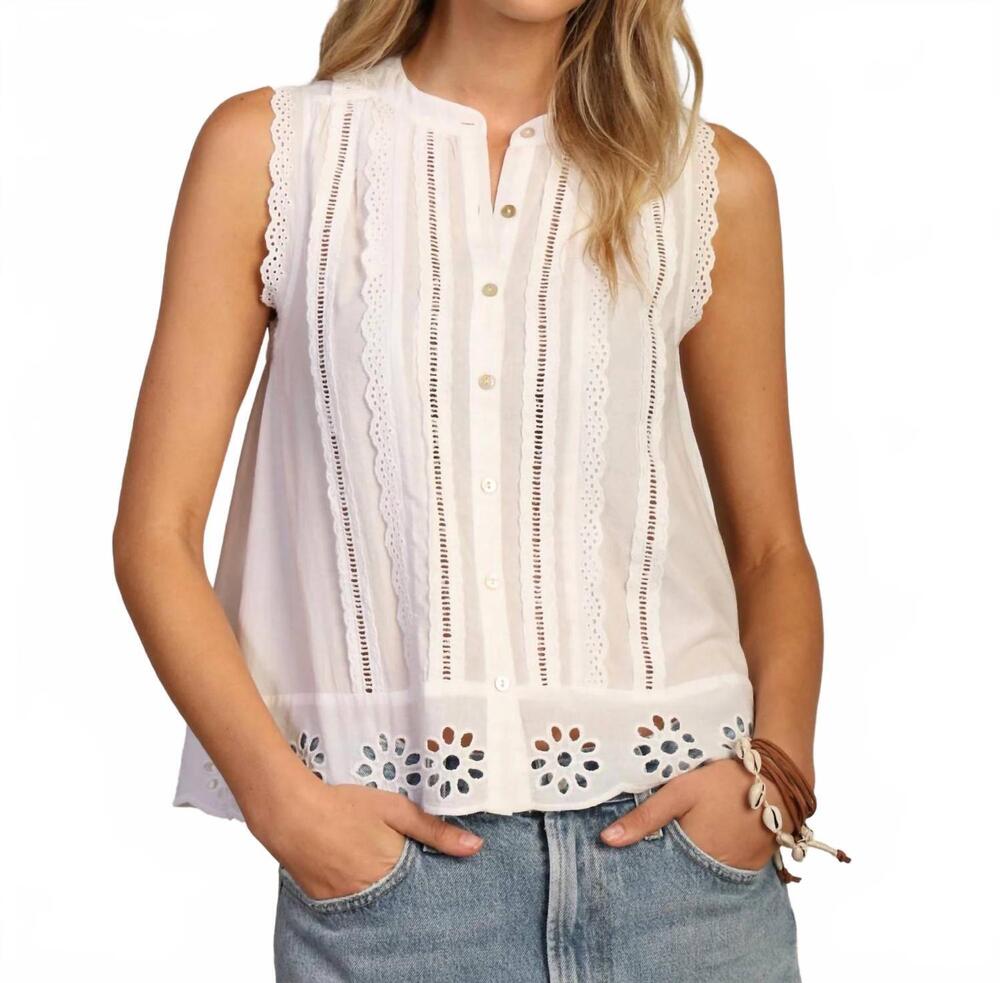 NEW DYLAN jane button up top in white